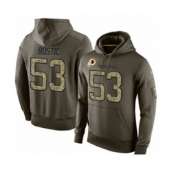 Washington Redskins #53 Jon Bostic Green Salute To Service Pullover Hoodie