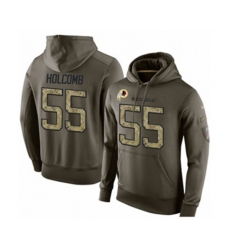 Washington Redskins #55 Cole Holcomb Green Salute To Service Pullover Hoodie