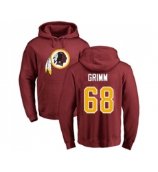 Washington Redskins #68 Russ Grimm Maroon Name & Number Logo Pullover Hoodie
