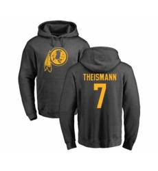 Washington Redskins #7 Joe Theismann Ash One Color Pullover Hoodie