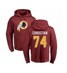 Washington Redskins #74 Geron Christian Maroon Name & Number Logo Pullover Hoodie