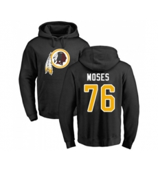 Washington Redskins #76 Morgan Moses Black Name & Number Logo Pullover Hoodie