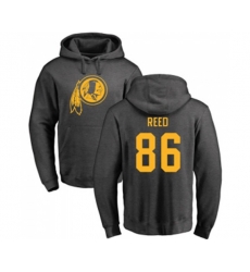 Washington Redskins #86 Jordan Reed Ash One Color Pullover Hoodie