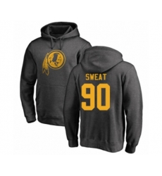 Washington Redskins #90 Montez Sweat Ash One Color Pullover Hoodie