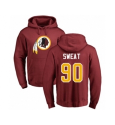 Washington Redskins #90 Montez Sweat Maroon Name & Number Logo Pullover Hoodie