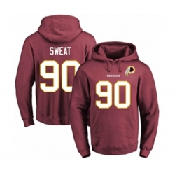 Washington Redskins #90 Montez Sweat Red Name & Number Pullover Hoodie