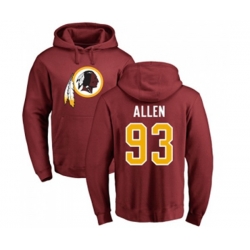 Washington Redskins #93 Jonathan Allen Maroon Name & Number Logo Pullover Hoodie