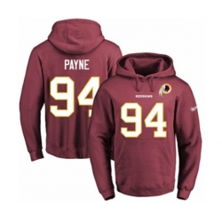 Washington Redskins #94 DaRon Payne Burgundy Red Name & Number Pullover Hoodie