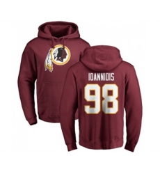 Washington Redskins #98 Matt Ioannidis Maroon Name & Number Logo Pullover Hoodie