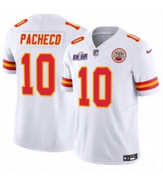 Kansas City Chiefs 10 Isiah Pacheco White 2023 F U S E Vapor Untouchable Limited Stitched 2024 Super Bowl LVIII Jersey