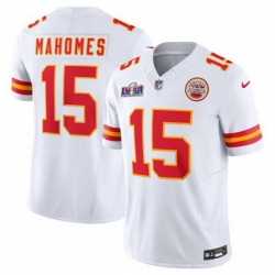 Kansas City Chiefs 15 Patrick Mahomes White 2023 F U S E Vapor Untouchable Limited Stitched 2024 Super Bowl LVIII Jersey