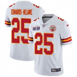 Kansas City Chiefs 25 Clyde Edwards Helaire White Bound Stitched NFL Vapor Untouchable Limited 2024 Super Bowl LVIII Jersey