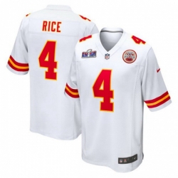 Kansas City Chiefs 4 Rashee Rice White 2023 F U S E Vapor Untouchable Limited Stitched 2024 Super Bowl LVIII Jersey