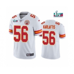 Kansas City Chiefs #56 George Karlaftis White Super Bowl LVII Patch Vapor Untouchable Limited Stitched Jersey