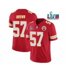 Kansas City Chiefs #57 Orlando Brown Red Super Bowl LVII Patch Vapor Untouchable Limited Stitched Jersey