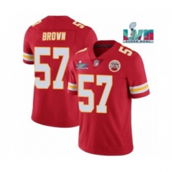 Kansas City Chiefs #57 Orlando Brown Red Super Bowl LVII Patch Vapor Untouchable Limited Stitched Jersey