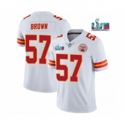 Kansas City Chiefs #57 Orlando Brown White Super Bowl LVII Patch Vapor Untouchable Limited Stitched Jersey