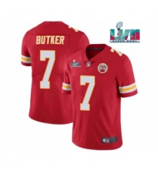Kansas City Chiefs #7 Harrison Butker Red Super Bowl LVII Patch Vapor Untouchable Limited Stitched Jersey