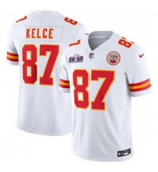Kansas City Chiefs 87 Travis Kelce White 2023 F U S E Vapor Untouchable Limited Stitched 2024 Super Bowl LVIII Jersey