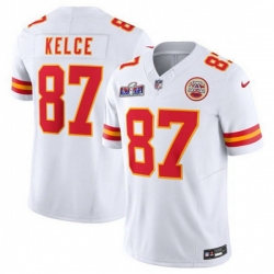 Kansas City Chiefs 87 Travis Kelce White 2023 F U S E Vapor Untouchable Limited Stitched 2024 Super Bowl LVIII Jersey