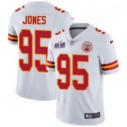 Kansas City Chiefs 95 Chris Jones White Bound Stitched NFL Vapor Untouchable Limited 2024 Super Bowl LVIII Jersey