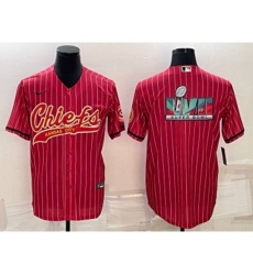 Kansas City Chiefs Blank Red With Super Bowl LVII Big Logo Cool Base Stitched Baseball Jersey