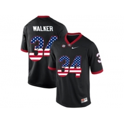 2016 US Flag Fashion-Mens Georgia Bulldogs Herchel Walker #34 College Football Limited Jerseys - Black