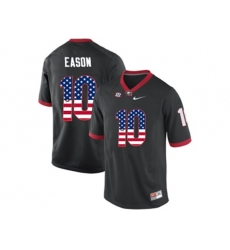 2016 US Flag Fashion-Mens Georgia Bulldogs Jacob Eason #10 College Football Limited Jerseys - Black