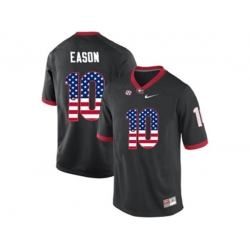 2016 US Flag Fashion-Mens Georgia Bulldogs Jacob Eason #10 College Football Limited Jerseys - Black
