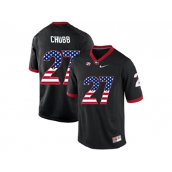 2016 US Flag Fashion-Mens Georgia Bulldogs Nick Chubb #27 College Football Limited Jerseys - Black