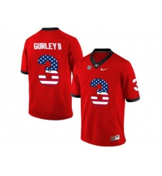 2016 US Flag Fashion-Mens Georgia Bulldogs Todd Gurley II #3 College Football Limited Jerseys - Red