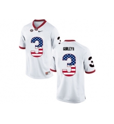 2016 US Flag Fashion-Mens Georgia Bulldogs Todd Gurley II #3 College Football Limited Jerseys - White
