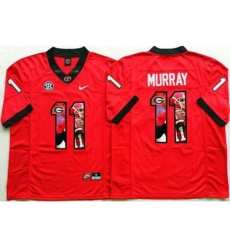 Georgia Bulldogs #11 Aaron Murray Red Player Fashion Stitched NCAA Jersey
