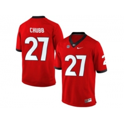 Mens Georgia Bulldogs Nick Chubb #27 College Football Limited Jerseys - Red