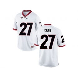Mens Georgia Bulldogs Nick Chubb #27 College Football Limited Jerseys - White