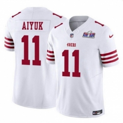 San Francisco 49ers #11 Brandon Aiyuk White 2023 F U S E Vapor Limited Stitched Football 2024 Super Bowl LVIII Jersey