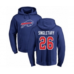 Buffalo Bills #26 Devin Singletary Royal Blue Name & Number Logo Pullover Hoodie
