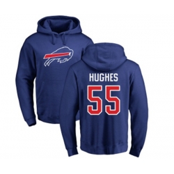 Buffalo Bills #55 Jerry Hughes Royal Blue Name & Number Logo Pullover Hoodie