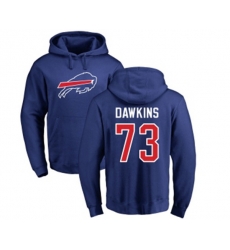 Buffalo Bills #73 Dion Dawkins Royal Blue Name & Number Logo Pullover Hoodie