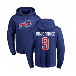 Buffalo Bills #9 Corey Bojorquez Royal Blue Name & Number Logo Pullover Hoodie
