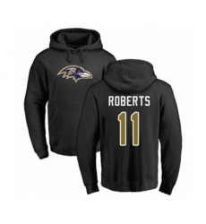 Baltimore Ravens #11 Seth Roberts Black Name & Number Logo Pullover Hoodie
