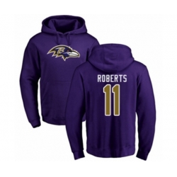 Baltimore Ravens #11 Seth Roberts Purple Name & Number Logo Pullover Hoodie Baltimore Ravens #11 Seth Roberts Purple Name & Number Logo Pullover Hoodie