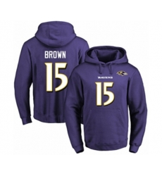 Baltimore Ravens #15 Marquise Brown Purple Name & Number Pullover Hoodie