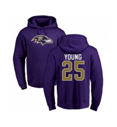 Baltimore Ravens #25 Tavon Young Purple Name & Number Logo Pullover Hoodie