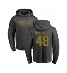 Baltimore Ravens #48 Patrick Onwuasor Ash One Color Pullover Hoodie