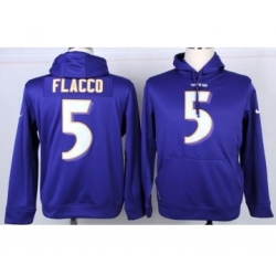 Baltimore Ravens #5 flacco purple[pullover hooded sweatshirt]