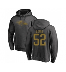 Baltimore Ravens #52 Ray Lewis Ash One Color Pullover Hoodie