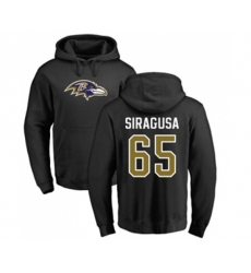 Baltimore Ravens #65 Nico Siragusa Black Name & Number Logo Pullover Hoodie