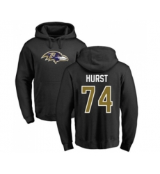 Baltimore Ravens #74 James Hurst Black Name & Number Logo Pullover Hoodie