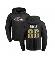 Baltimore Ravens #86 Nick Boyle Black Name & Number Logo Pullover Hoodie